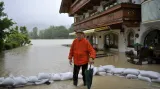 Velká voda v tyrolském Koessenu