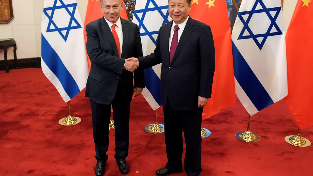 Izraelský premiér Benjamin Netanjahu a čínský prezident Si Ťin-pching