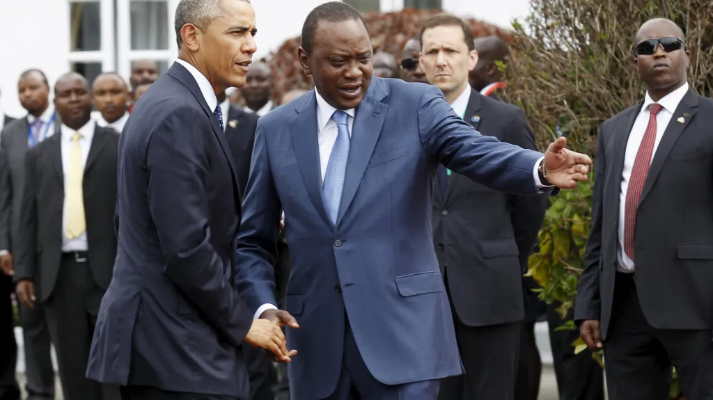Prezident USA Barack Obama a prezident Keni Uhuru Kenyatta