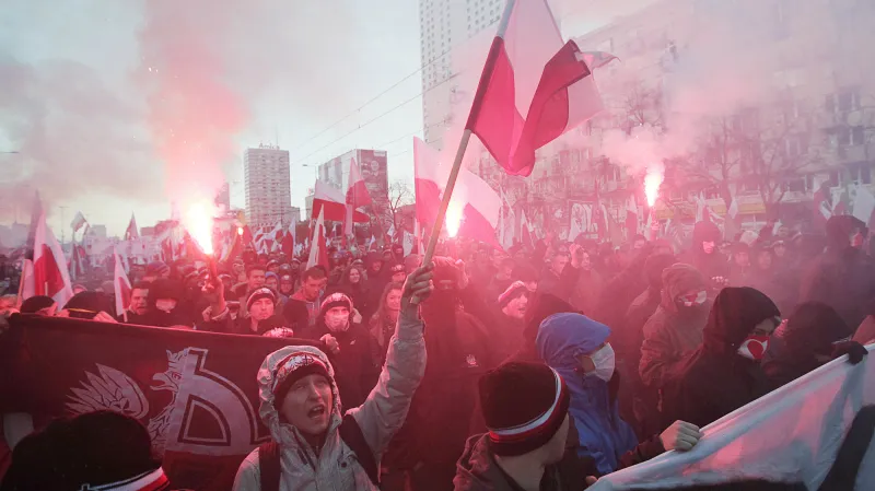 Pochod nacionalistů centrem Varšavy