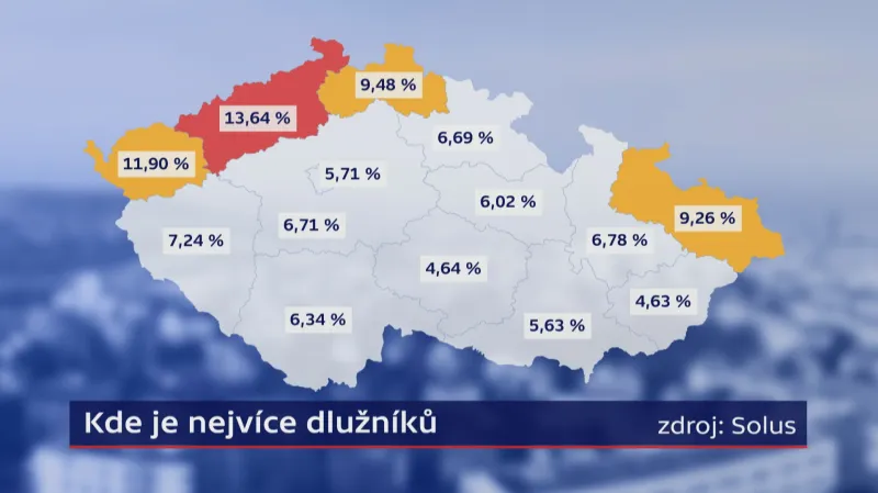 Kde je nejvíce dlužníků