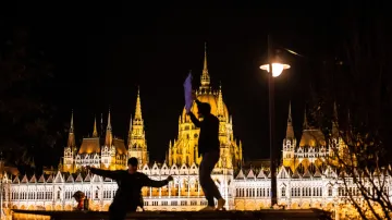 Shromáždění na podporu strany Tisza v Budapešti