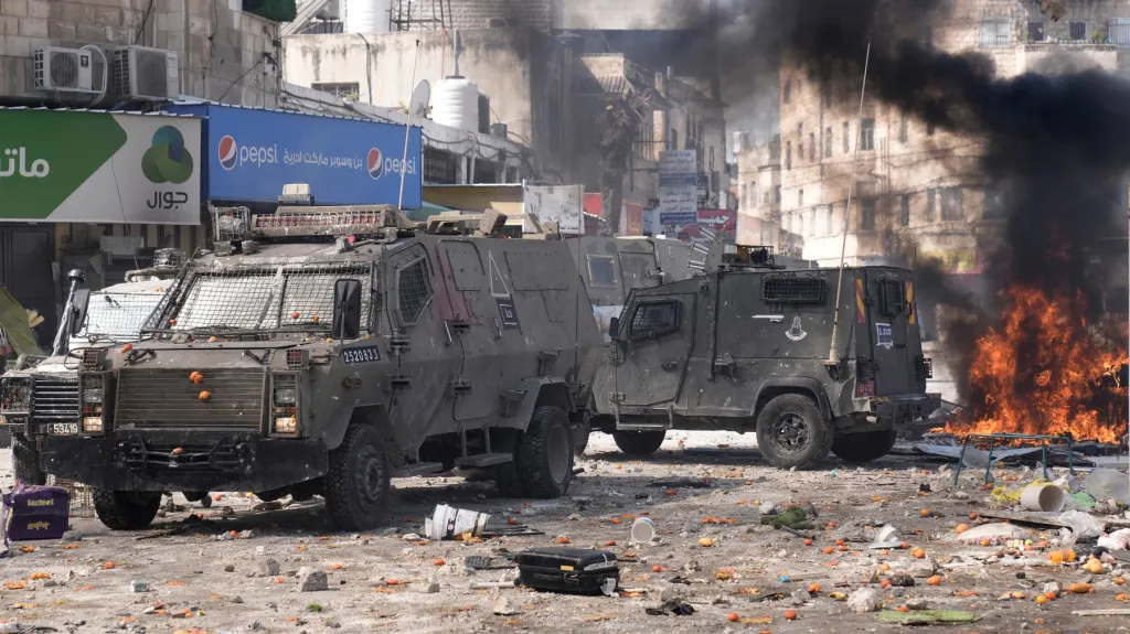 Střety izraelských sil a Palestinců ve městě Nábulus v únoru 2023
