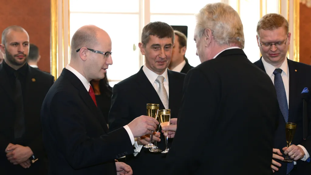 Bohuslav Sobotka, Andrej Babiš a prezident Miloš Zeman
