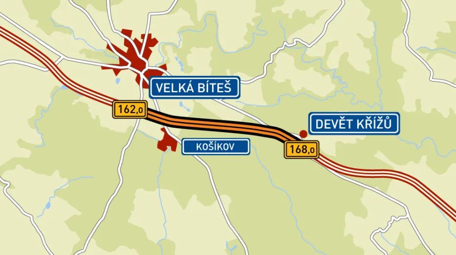 Úsek D1 Velká Bíteš - Devět křížů