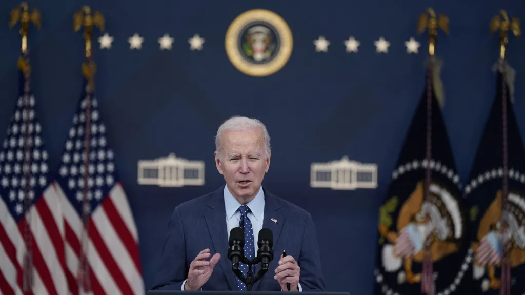 Americký prezident Joe Biden na tiskové konferenci v Bílém domě