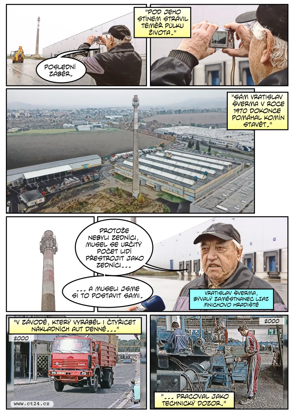 Odstřelení komínu v Mnichově Hradišti