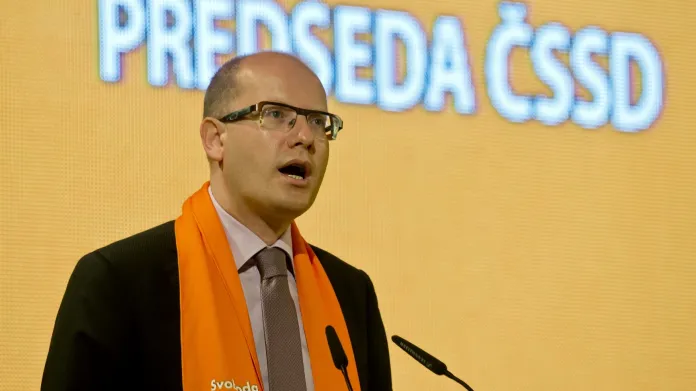 Předseda ČSSD Bohuslav Sobotka vystoupil na programovém shromáždění strany.