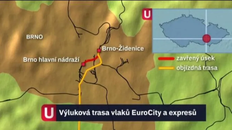 Výluka na brněnském hlavním nádraží