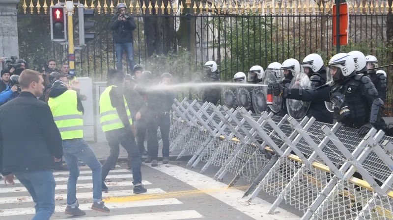Protesty žlutých vest v Bruselu