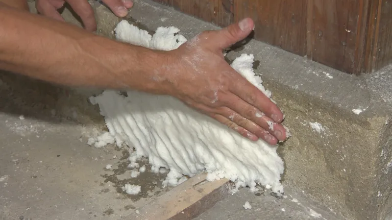 Směs buničiny a destilované vody nanesou restaurátoři na kameny a tím je zbaví soli