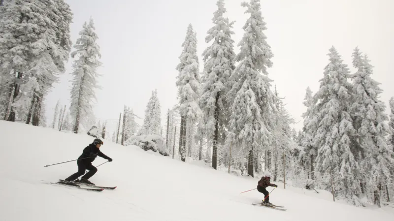 Lyžování na Černé hoře v Krkonoších