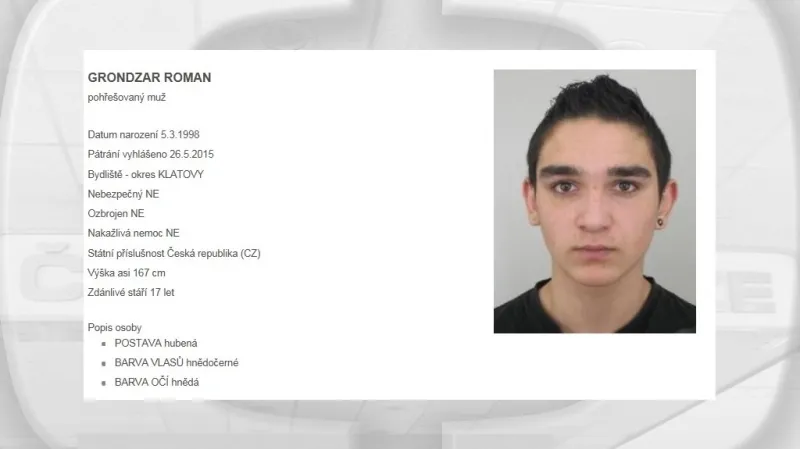 Pohřešovaný Roman Grondzar