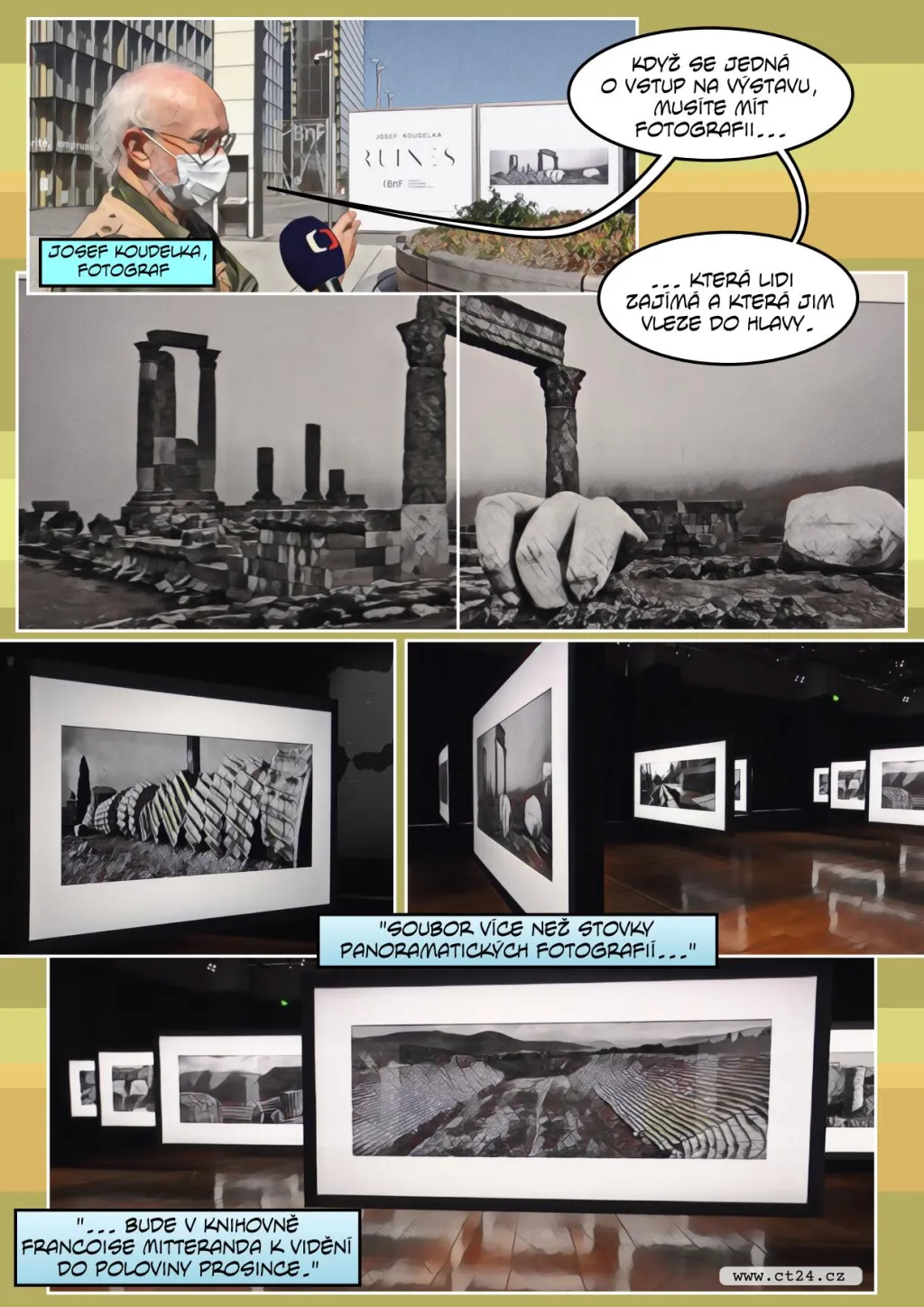 Český fotograf Koudelka vystavuje v Paříži stovky panoramatických fotografií památek z celého světa