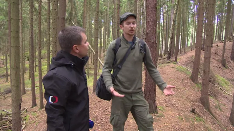 Archeolog Filip Prekop na místě bojů