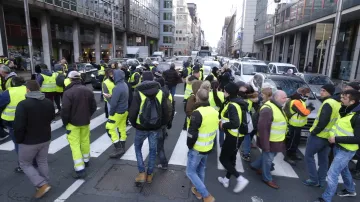 Protest v centru Bruselu