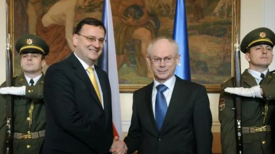 Petr Nečas a Herman Van Rompuy