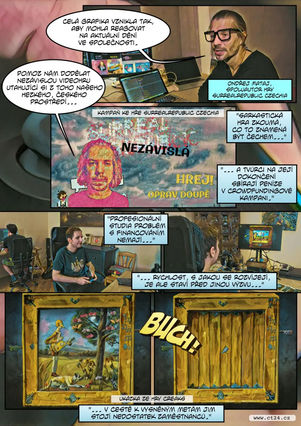 Stíny dětského pokoje v počítačové hře