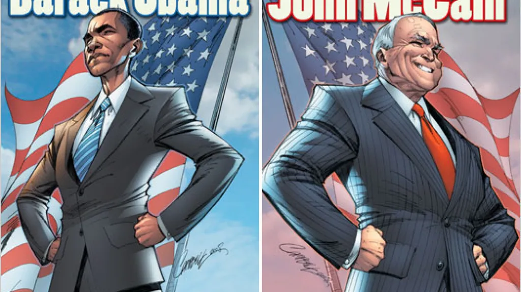 Komiks s Barackem Obamou a Johnem McCainem