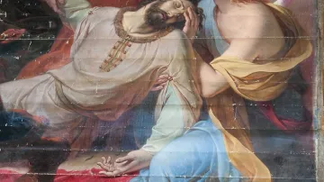 Zavraždění sv. Václava na obraze Antona Pettera (1844)