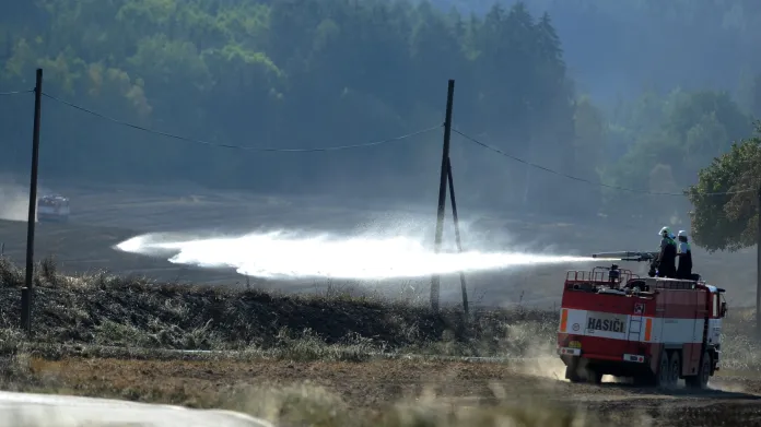 Likvidace požáru u Bavorova na Strakonicku