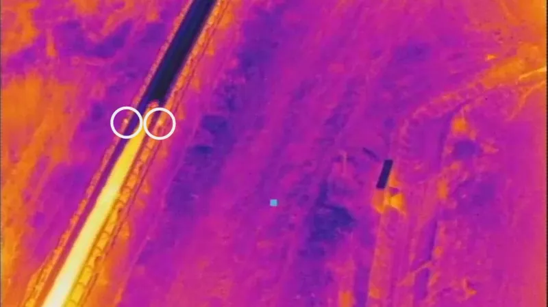 Dron odhalil přehřáté válečky na dopravníku