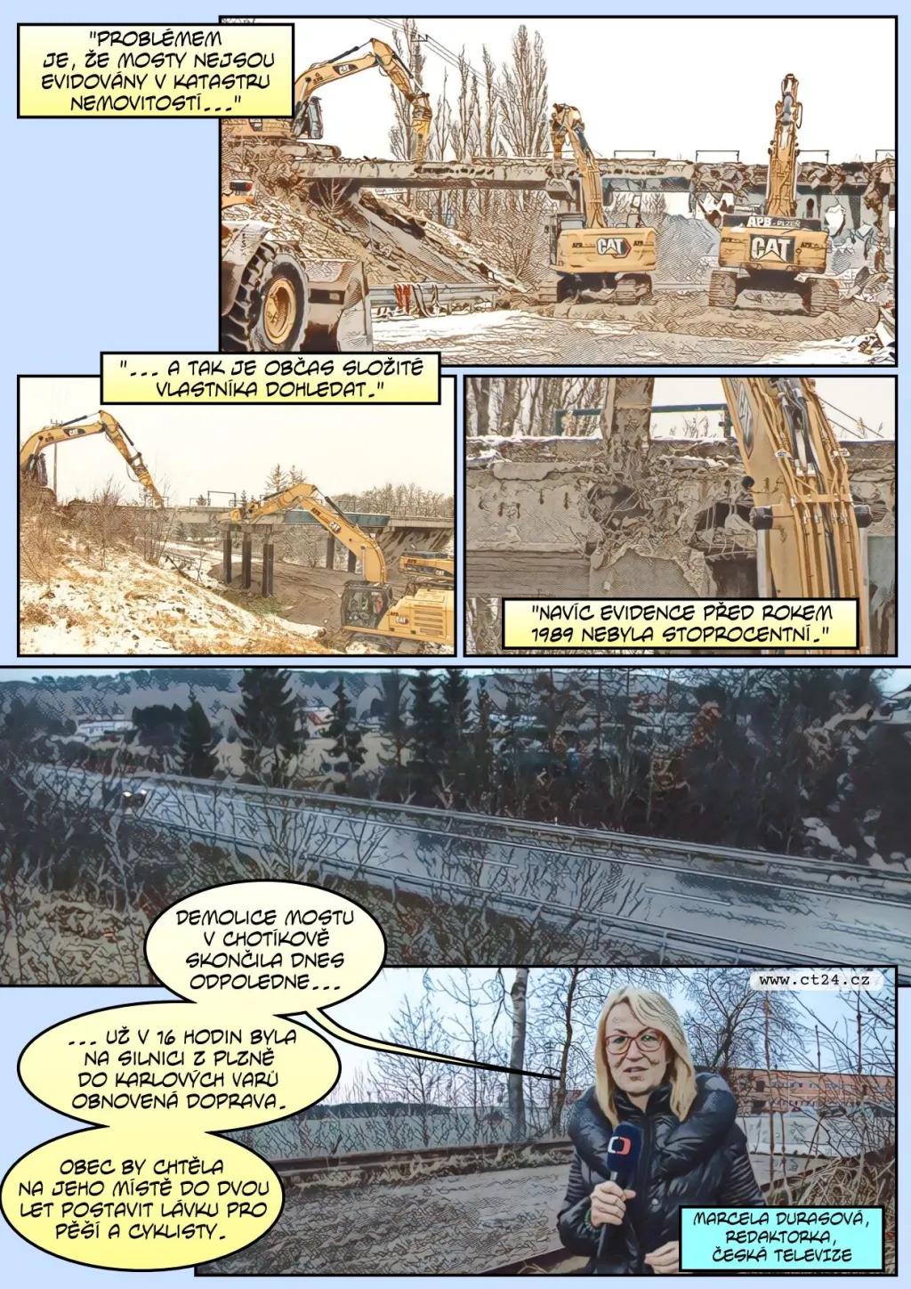 U Chotíkova dělníci zbourali most. Jeho vlastnictví řešil soud