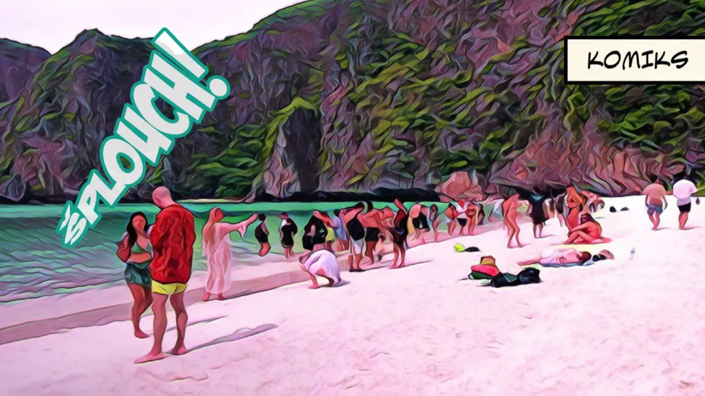 komiks pláž