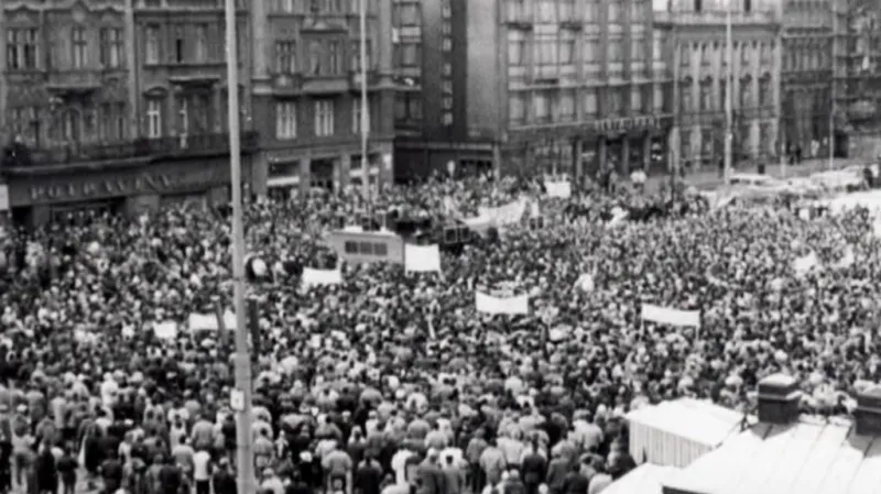 Plzeň - archivní fotografie z listopadu 1989