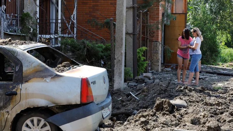 Následky ukrajinského ostřelování Doněcku