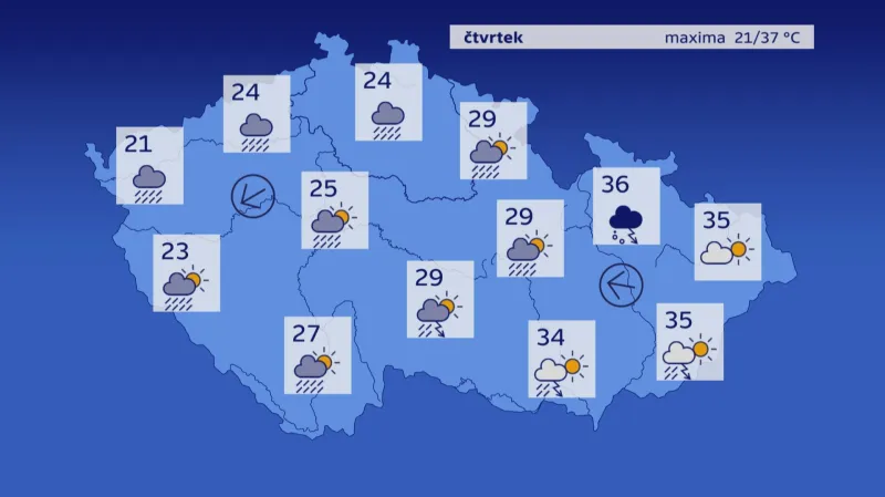 Počasí ve čtvrtek