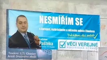 Billboard s lídrem VV Ladislavem Paštékou