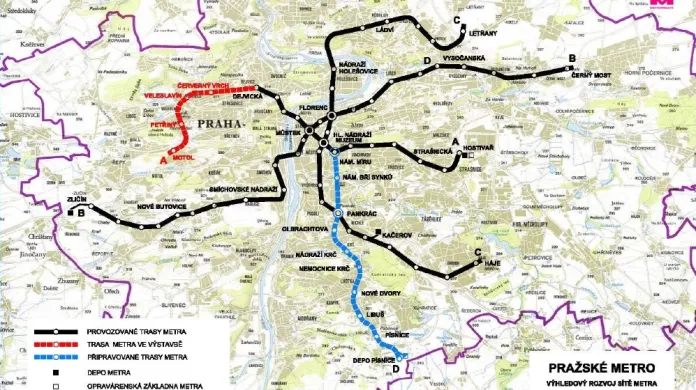 Výhledový rozvoj pražského metra