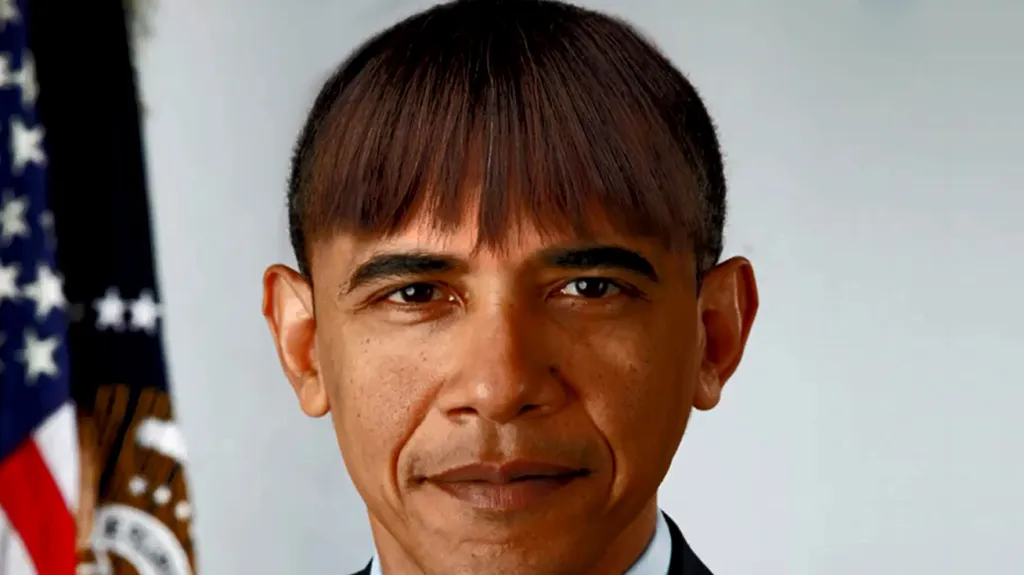 Obama s žertovnou ofinou ve stylu své manželky Michelle