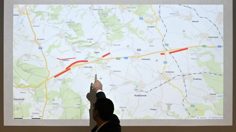 Úseky budoucí D6, které archeologové zkoumali