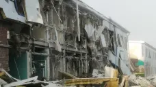 Zasažená budova v Jelabuze