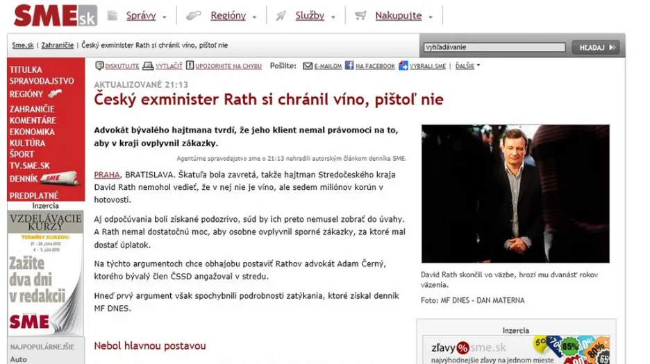 SME.sk píše o Rathovi