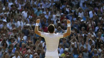 Andy Murray těsně po vítězství na Wimbledonu