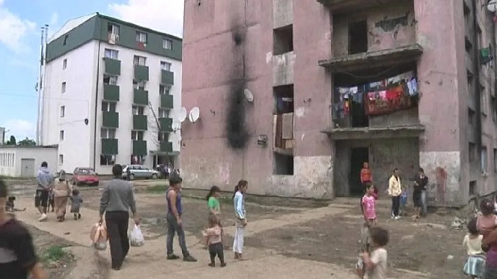 Romské sídliště v rumunském Baia Mare