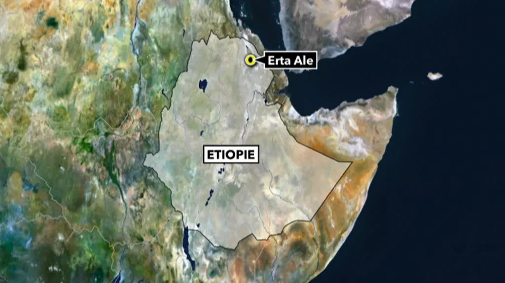 Erta Ale na mapě Etiopie