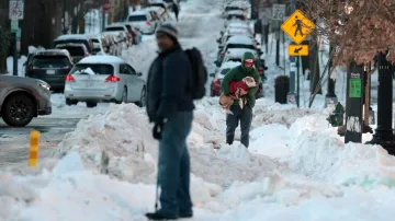 Následky sněhové bouře v USA