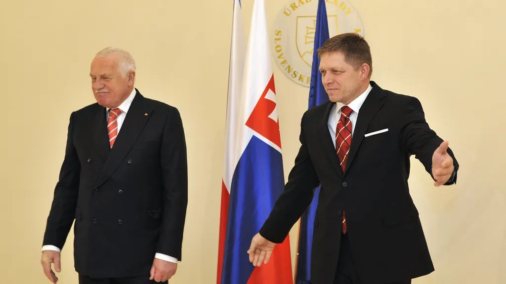 Václav Klaus s Robertem Ficem