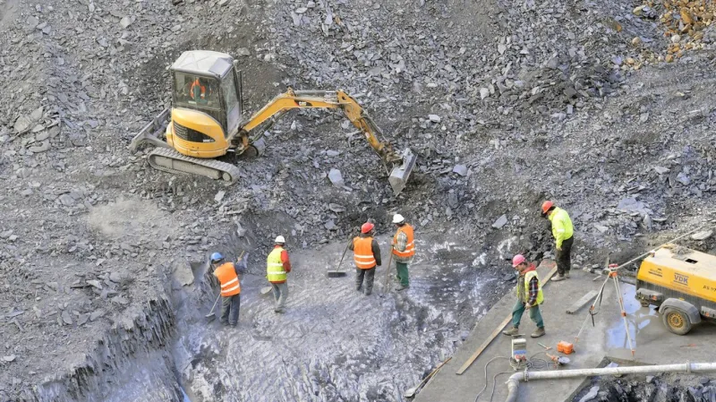 Staveniště ve Spálené ulici v Praze