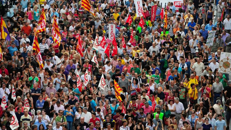 Demonstrace v Barceloně