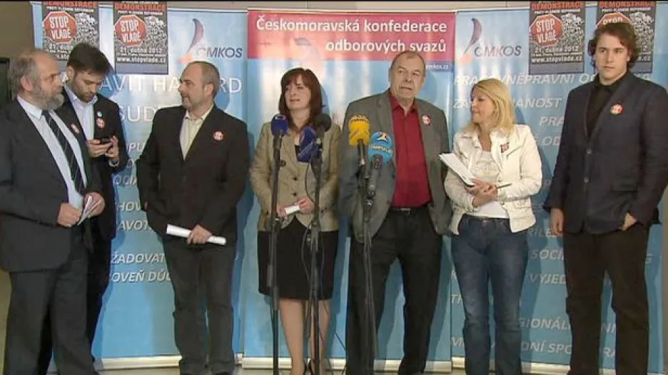 Brífink odborů a občanských iniciativ k chystaným protestům