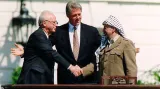 Setkání J. Rabina, B. Clintona a J. Arafata