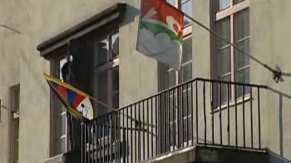 Vlajka pro Tibet v Novém Jičíně