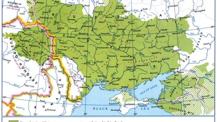 Ukrajinské etnolingvistické území na přelomu 19. a 20. století