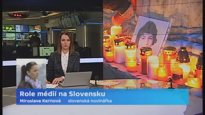 Studio ČT24 s novinářkou Miroslavou Kernovou k roli médií na Slovensku