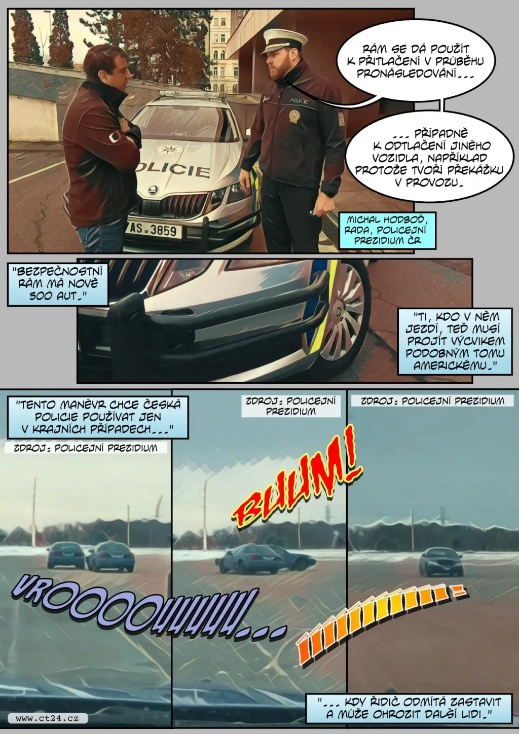 Nové bezpečností rámy pro policejní auta